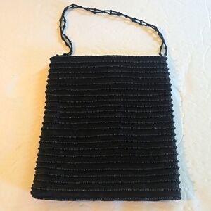 Gap Womens Black Mini Bag Sparkle Beaded Formal dress Neutral Minimalist Purse